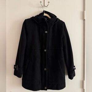 Kenneth Cole wool blended coat with hoodie, medium petite